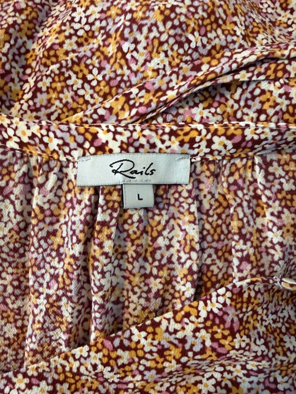 Rails Floral Pink Button-Front Maxi Dress Large - Picture 6 of 8